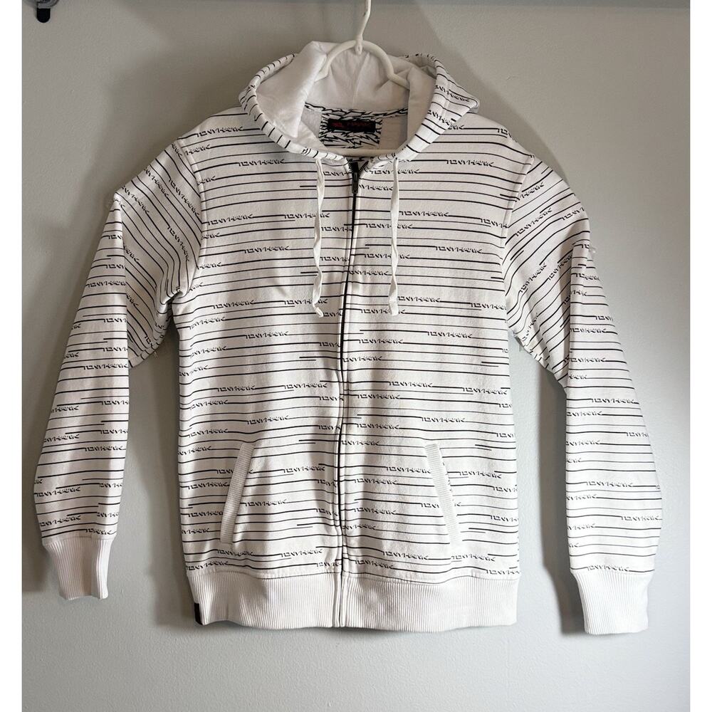 Tony Hawk HK042820 White Full Zip Hoodie XL Y2K Skateboard Streetwear